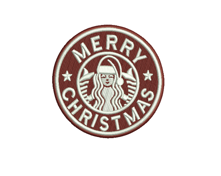 Merry Christmas Coffee Embroidery Design