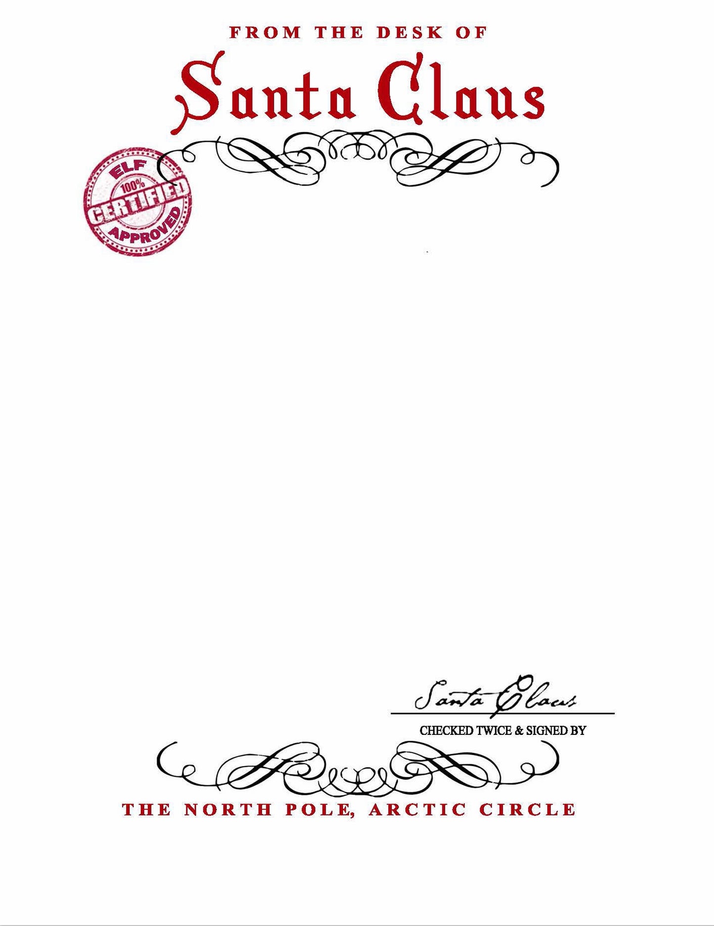 Santa Letter Instant Download - Editable- Official Letter From Santa Claus