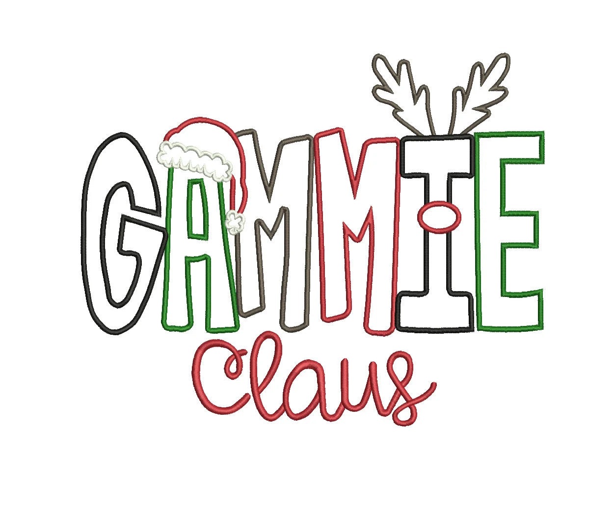 Gammie Claus Embroidery Design