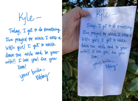 Handwritten Embroidered Handkerchief - Your Handwriting on a handkerchief