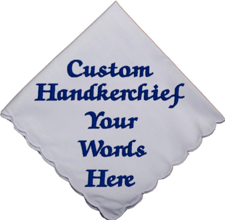 Personalized Wedding Handkerchief Embroidered With Your Words