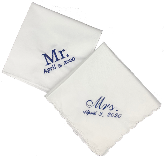 Mr and Mrs Wedding Handkerchief Set