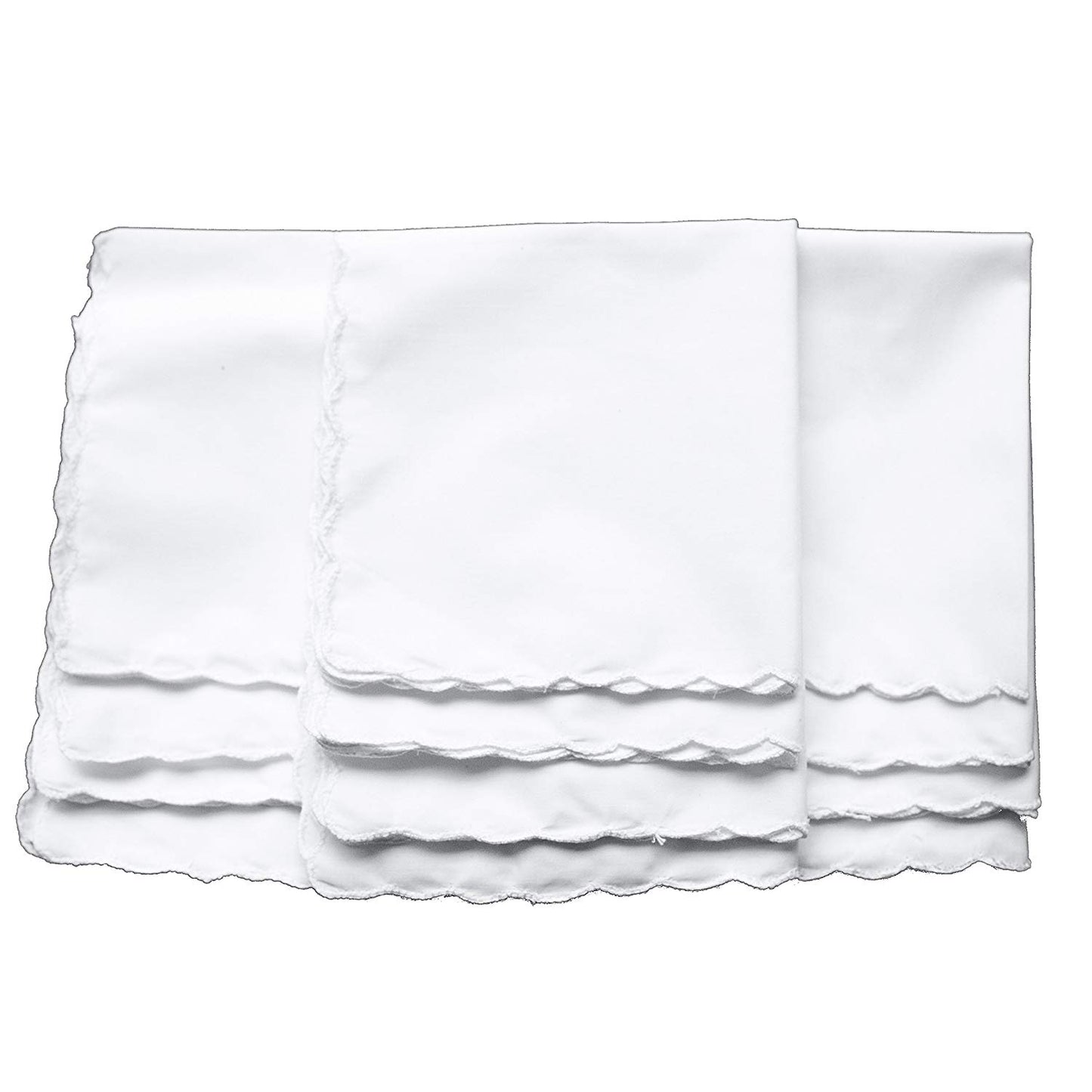 Scalloped Handkerchiefs by the Dozen