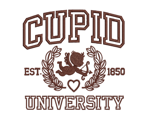 Cupid University Embroidery Design