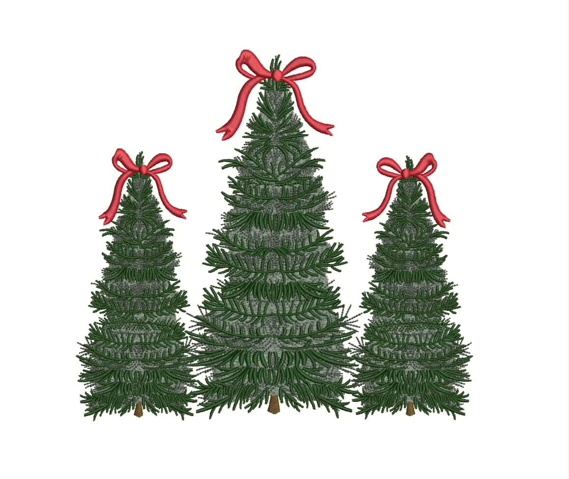 Christmas Trees Embroidery Design