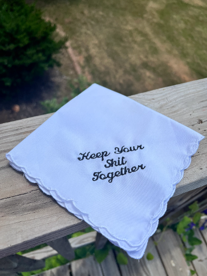 Keep Your Shit Together Wedding Handkerchief Personalized